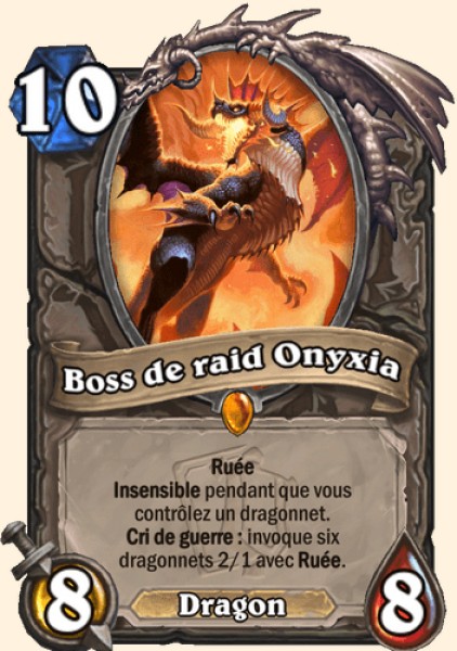 Boss de raid Onyxia carte Hearthstone