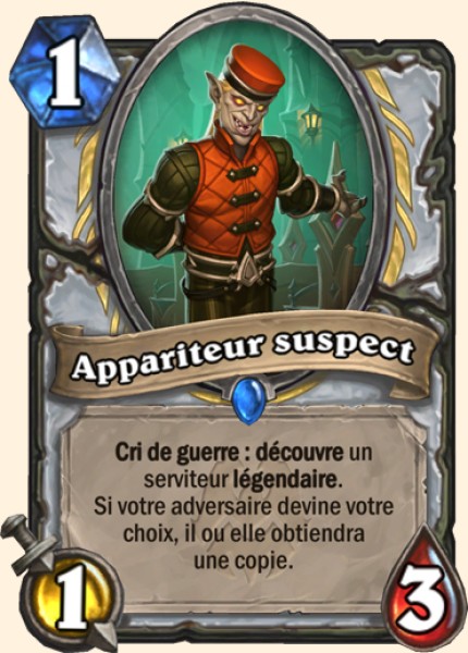 Appariteur suspect carte Hearthstone