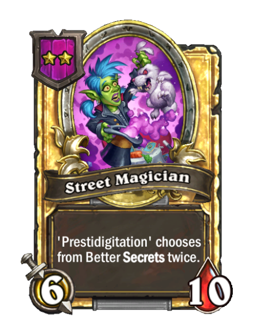 Magicien de rue carte dorée (triple)