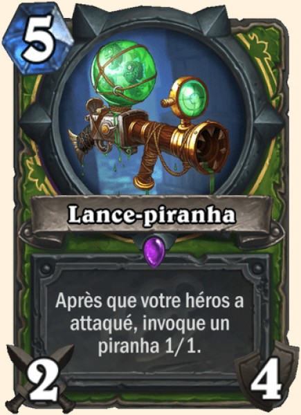 Lanceur de pirhanas carte Hearhstone