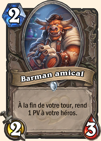 Friendly Bartender carte Hearhstone