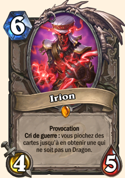 Irion carte Hearhstone