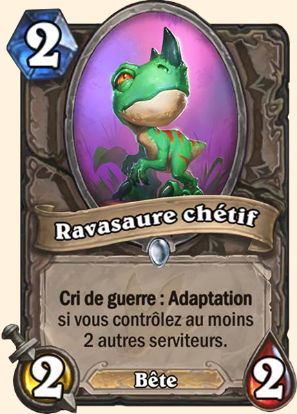 Ravasaur Runt carte Hearhstone