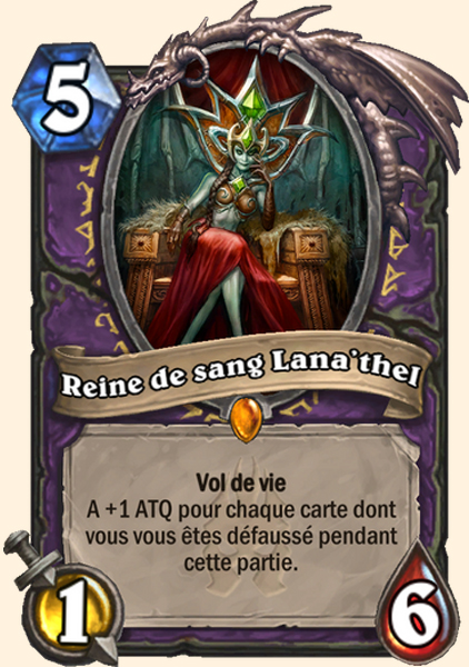 Reine de sang Lana'thel carte Hearhstone