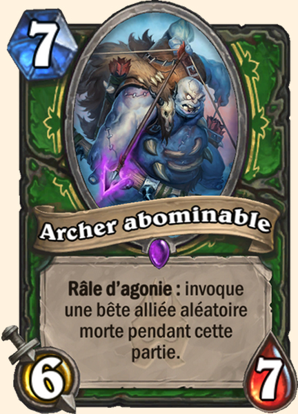 Abomination archer carte Hearhstone