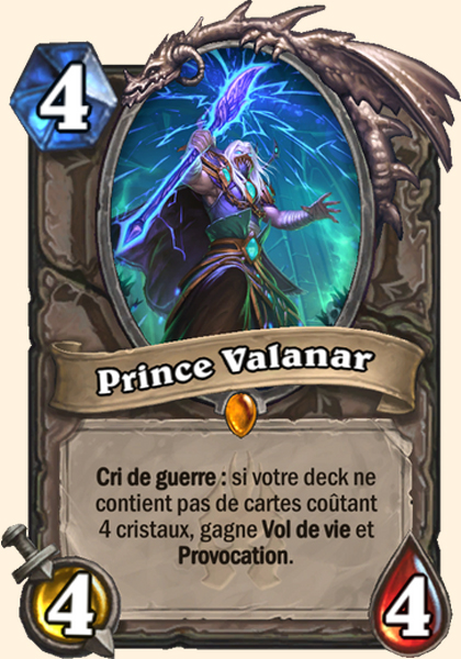 Prince Valanar carte Hearhstone
