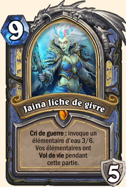 Jaina liche de givre carte Hearhstone