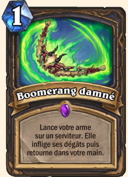 Boomerang damné carte Hearhstone