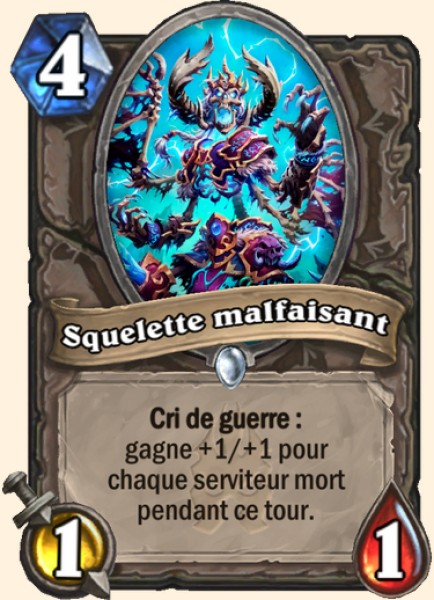 Squelette malfaisant carte Hearhstone
