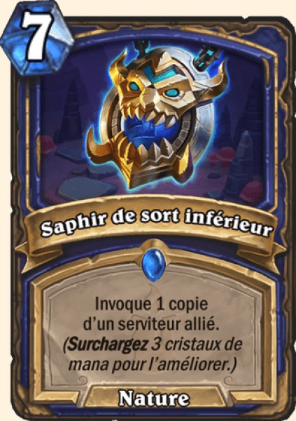 Pierre de sorts mineure en saphire carte Hearhstone