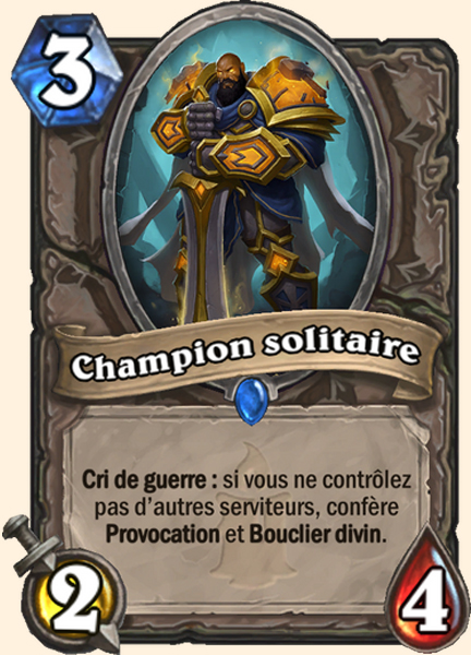 Champion solitaire carte Hearhstone