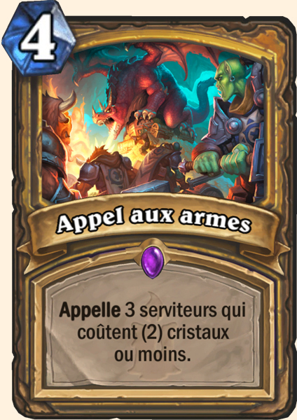 Appel aux armes carte Hearhstone