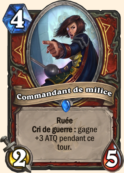 Commandant de milice carte Hearhstone