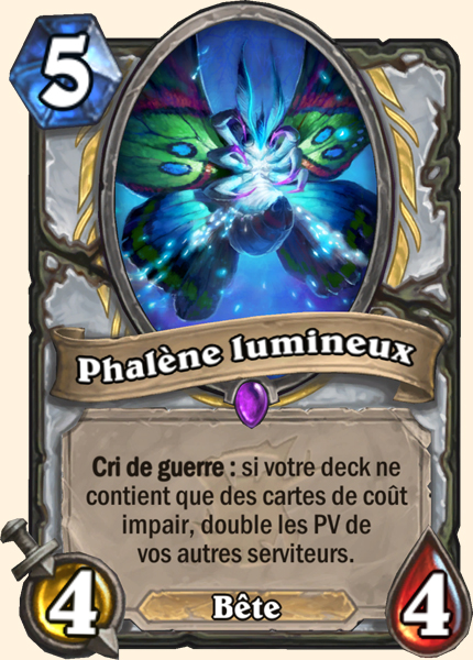 Phalene lumineux carte Hearhstone