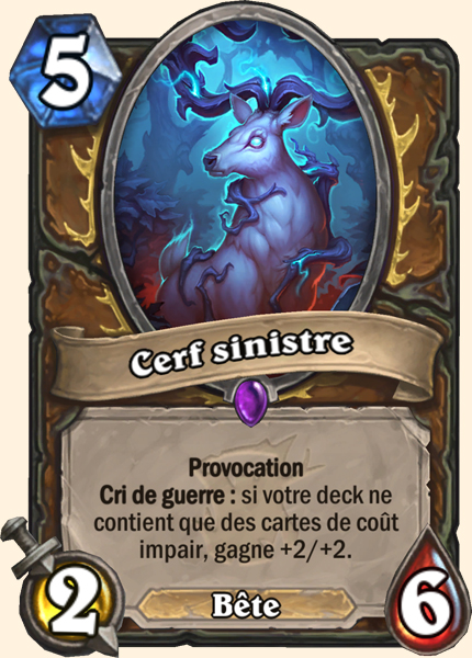 Cerf sinistre carte Hearhstone