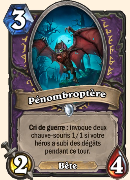 Chauve-souris de la penombre carte Hearhstone