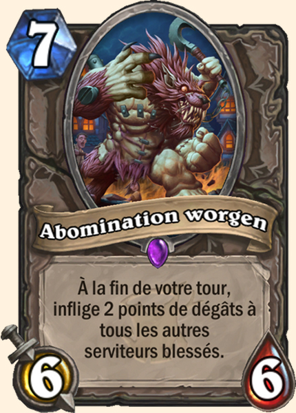 Abomination Worgen carte Hearhstone