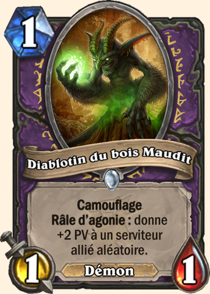 Diablotin du bois maudit carte Hearhstone