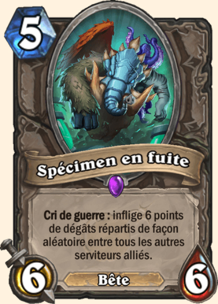 Specimen en fuite carte Hearhstone