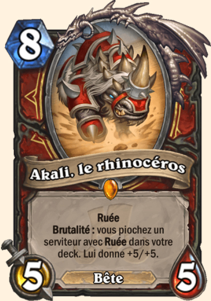 Akali, le rhinoceros carte Hearhstone