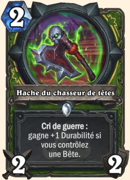 Hache du chasseur de tetes carte Hearhstone