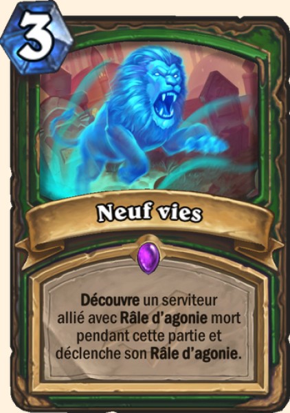 Neuf vies carte Hearhstone