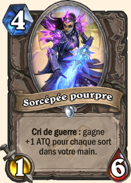 Sorcepee pourpre carte Hearhstone