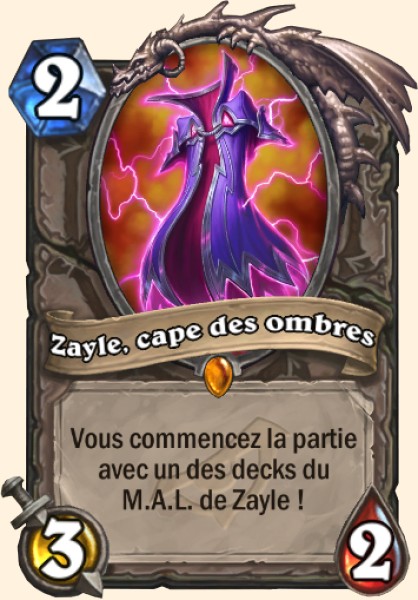 Zayle, cape des ombres carte Hearhstone
