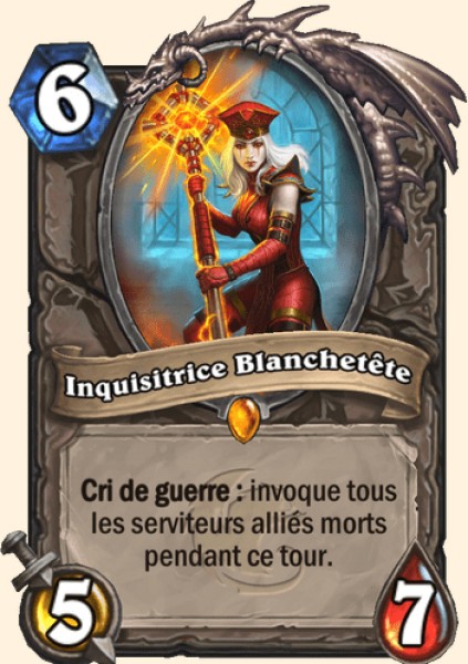 Inquisitrice Blanchetete carte Hearhstone
