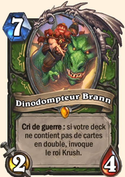 Brann dompteur de dino carte Hearhstone