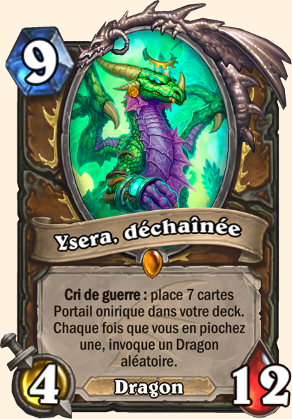 Ysera, dechainee carte Hearhstone