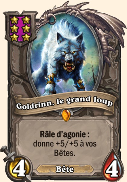 Goldrinn, le grand loup carte Hearhstone