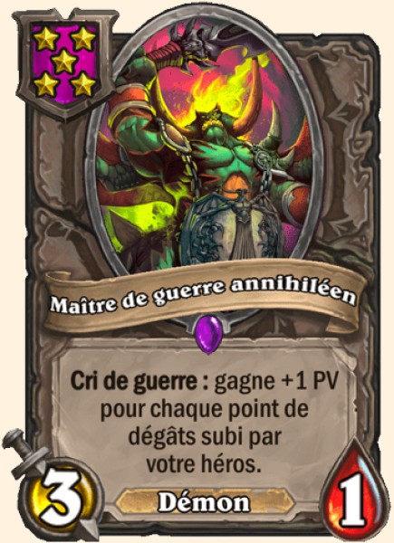 Maitre de guerre annihileen carte Hearhstone