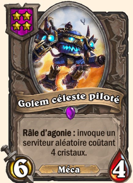 Golem celeste pilote carte Hearhstone
