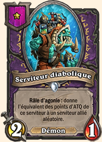 Serviteur diabolique carte Hearhstone