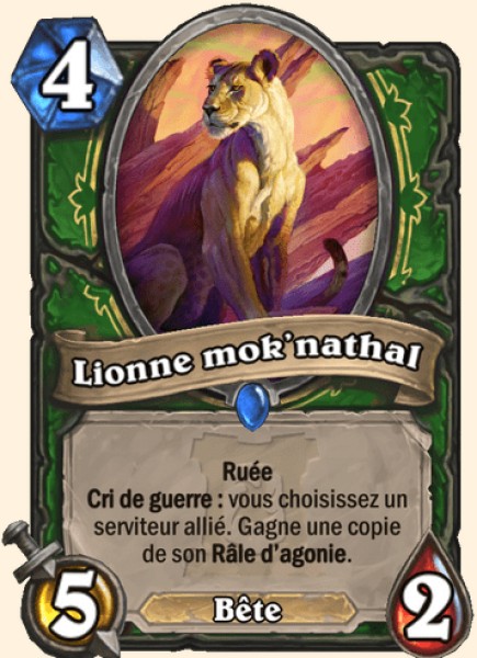 Lionne de Mok'Nathal carte Hearhstone