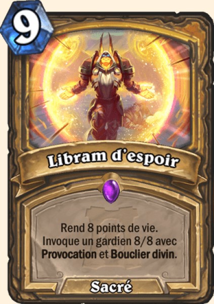 Libram d'espoir carte Hearhstone