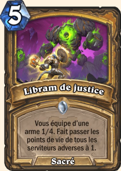 Libram de justice carte Hearhstone