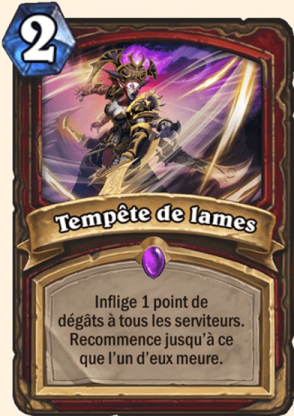 Tempete de lames carte Hearhstone
