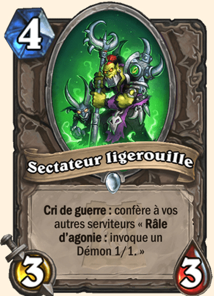Sectateur ligerouille carte Hearhstone