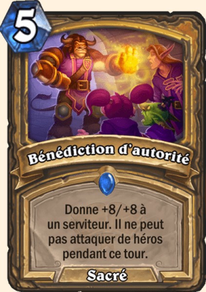 Benediction d'autorite carte Hearhstone