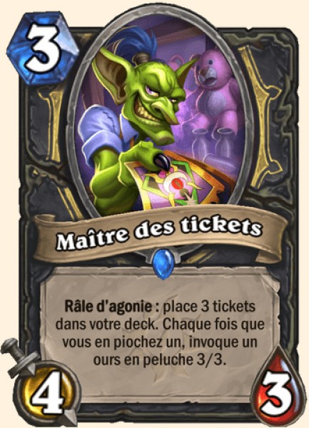 Vendeur de tickets carte Hearhstone