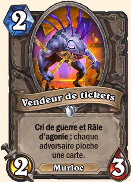 Vendeur de tickets carte Hearhstone