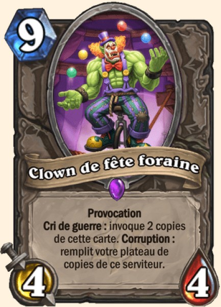 Clown de fete foraine carte Hearhstone