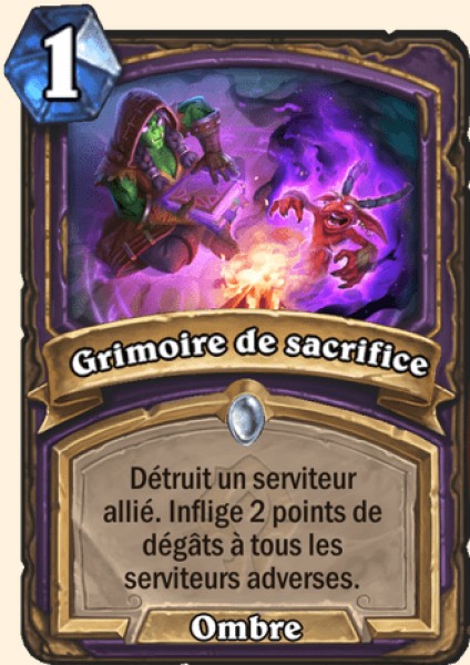 Grimoire de sacrifice carte Hearhstone