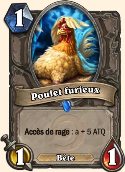 Poulet furieux carte Hearhstone