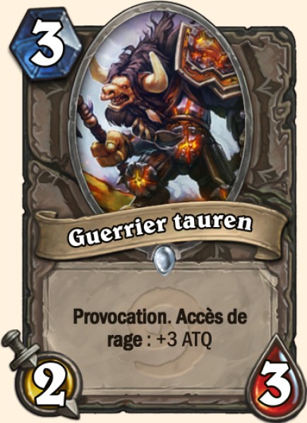 Guerrier tauren carte Hearhstone