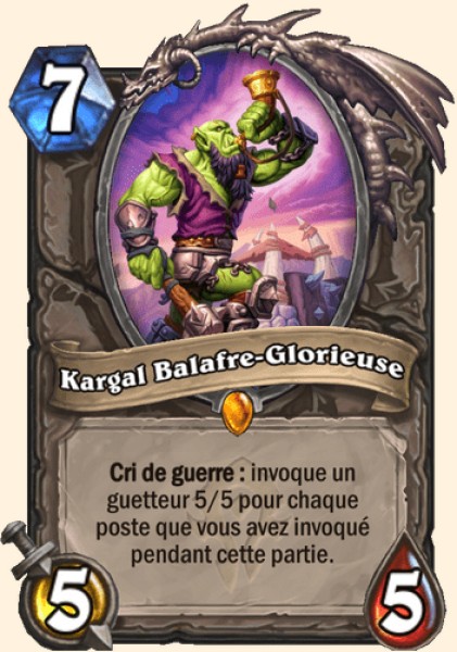 Kargal Balafre-Glorieuse carte Hearhstone