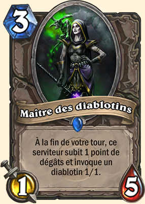 Maitre des diablotins carte Hearhstone
