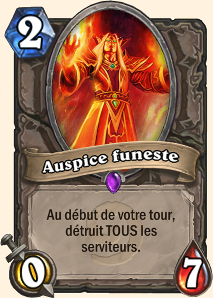 Auspice funeste carte Hearhstone